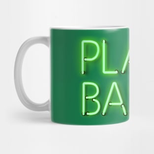 Plant Based in Glowing Green Neon Letters Mug